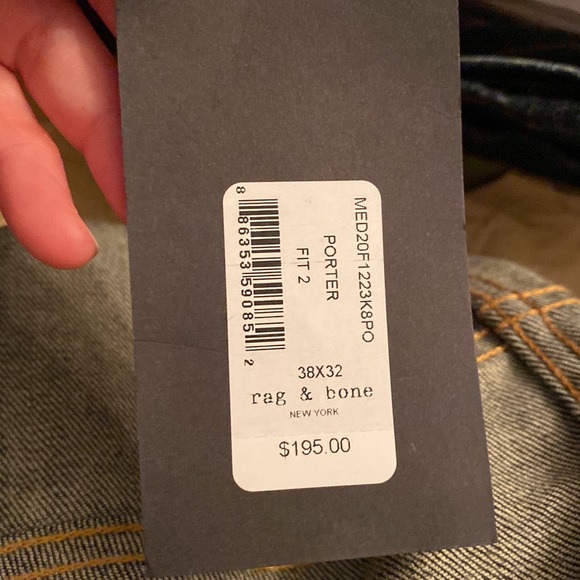 NWT rag & bone Fit 2 Slim Fit In Porter. Retail $195. Size 38 x32. - Picture 5 of 7